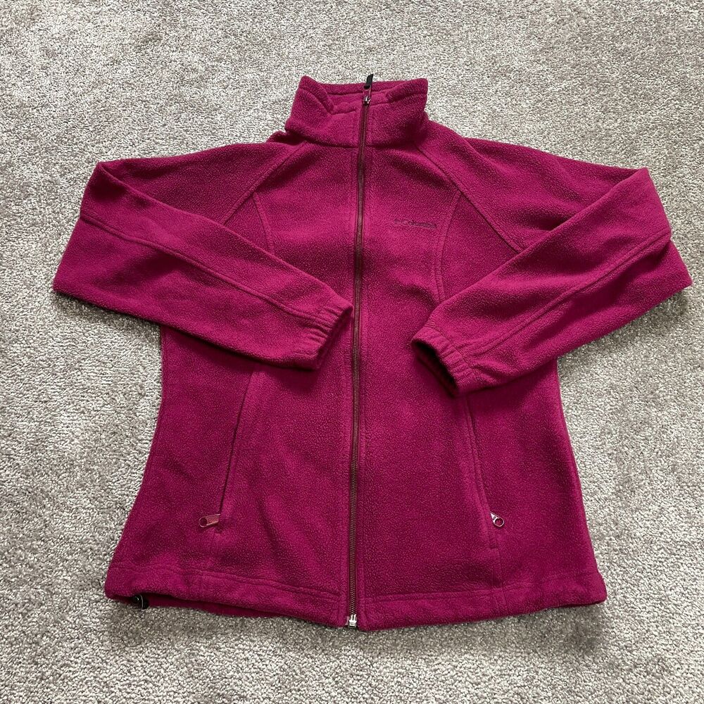 Columbia Jacket Womens Small Pink Full Zip Soft Fleece Hiking Ladies Active Logo